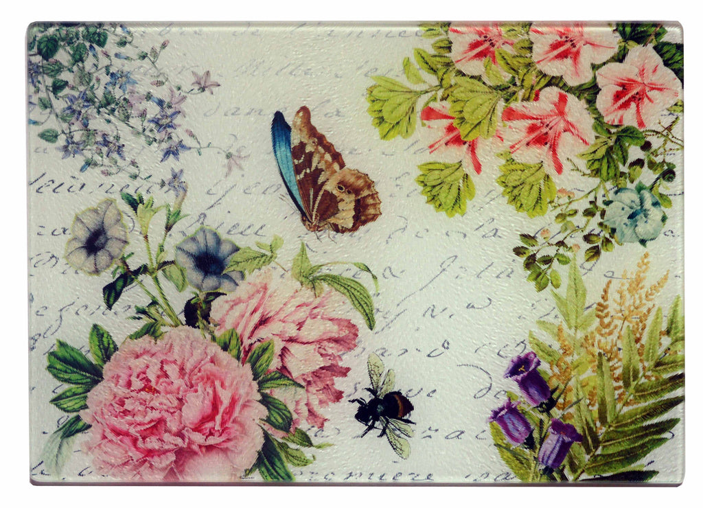 Butterfly Floral Cheese Tray/Cutting Board - Golden Hill Studio