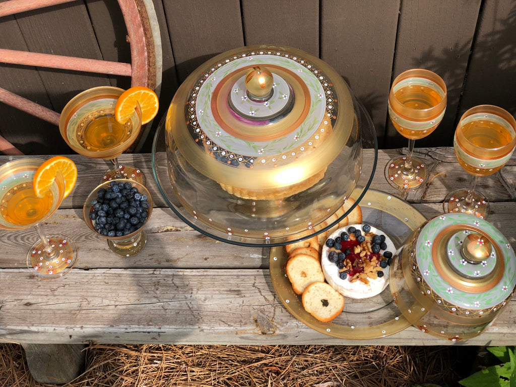 Moroccan Mosaic Gold Cheese Dome - Golden Hill Studio