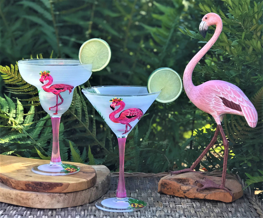 Flamingo Fun Martini S/2 - Golden Hill Studio