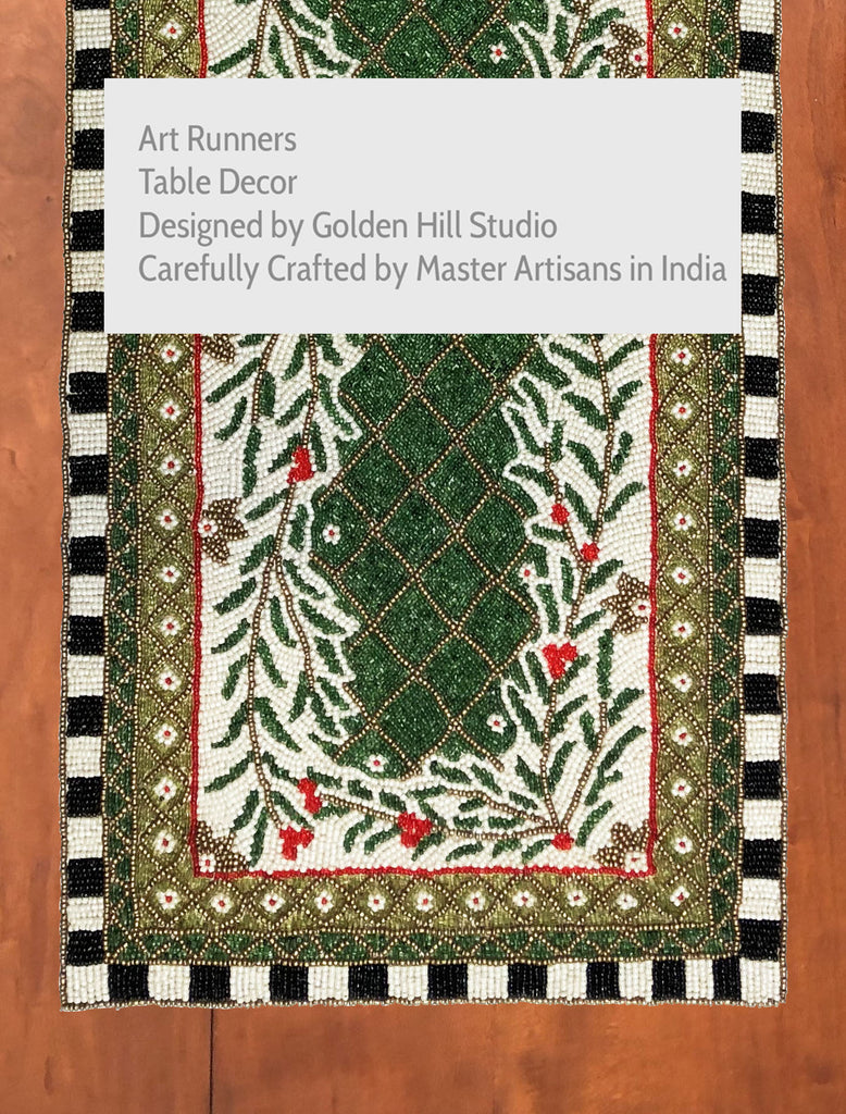 Moroccan Mosaic Forest Table Runner - Golden Hill Studio