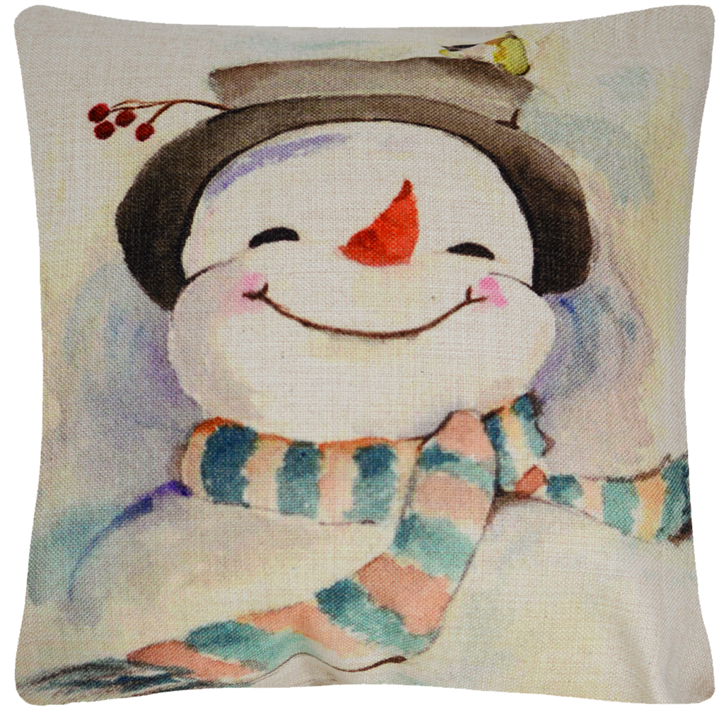 Snowman Throw Pillow   18"x18" - Golden Hill Studio