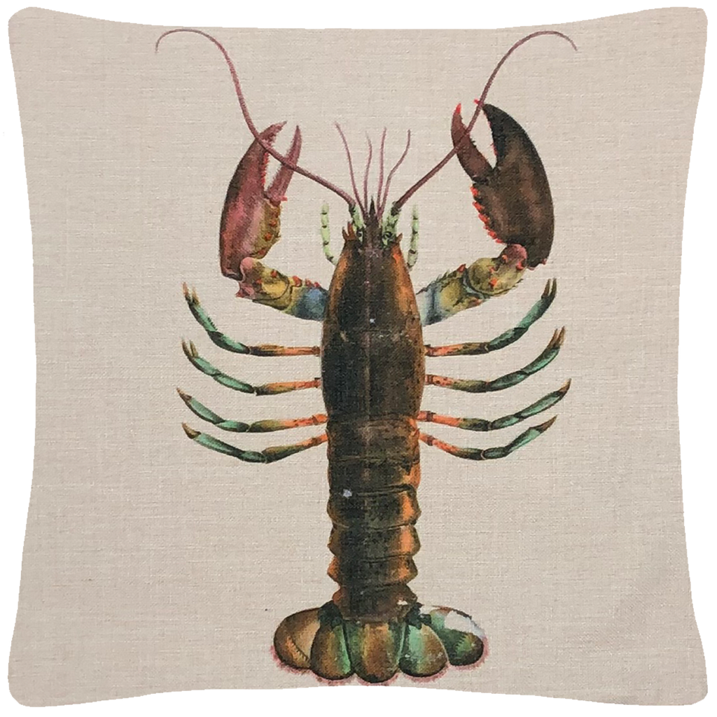 Lobster Throw Pillow 18 x 18 - Golden Hill Studio