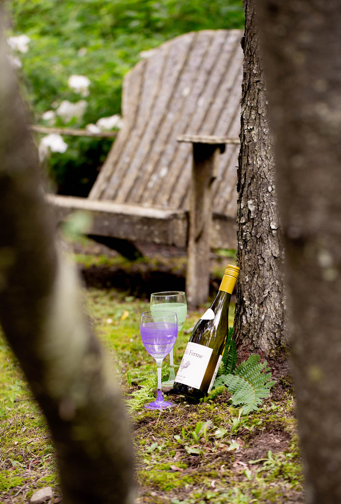 Cape Cod Cottage Stripe Purple Wine   Set of 2 - Golden Hill Studio