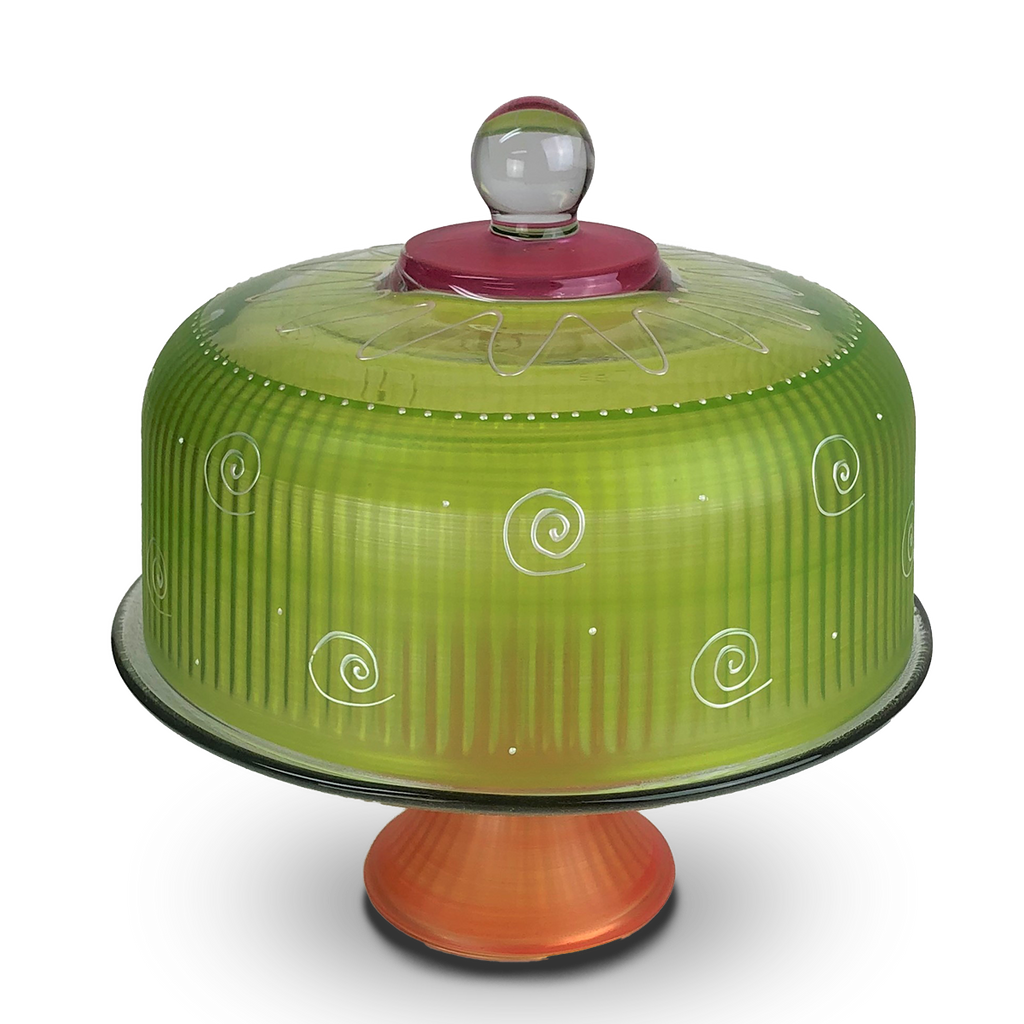 Peruvian Splendor Lt Green Cake Dome - Golden Hill Studio