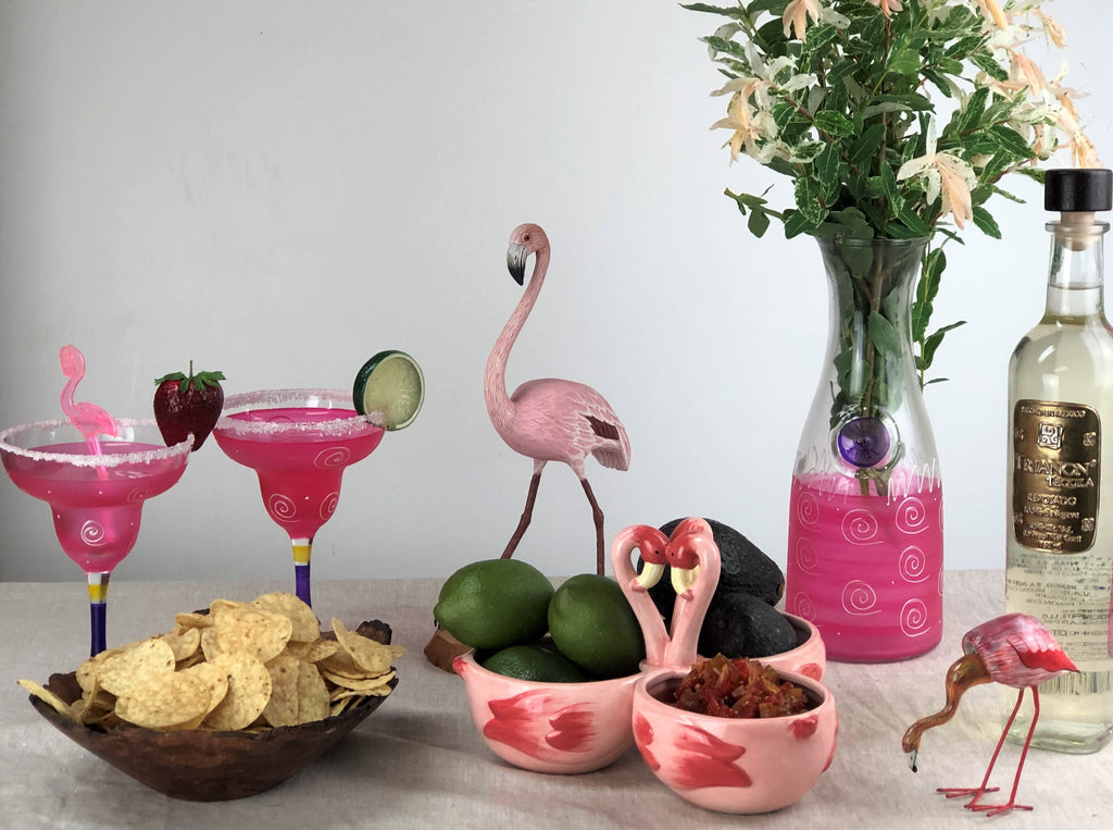Peruvian Splendor Pink Margarita   Set of 2 - Golden Hill Studio
