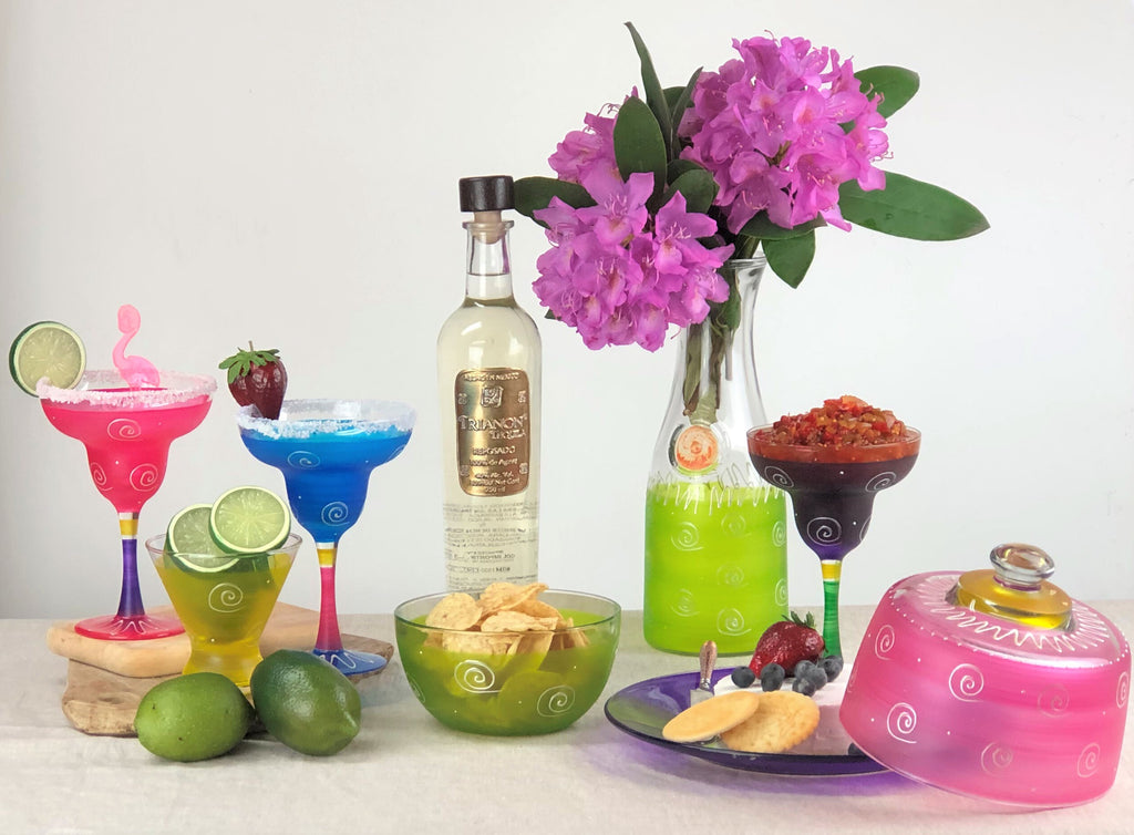 Peruvian Splendor Turquoise Margarita   Set of 2 - Golden Hill Studio