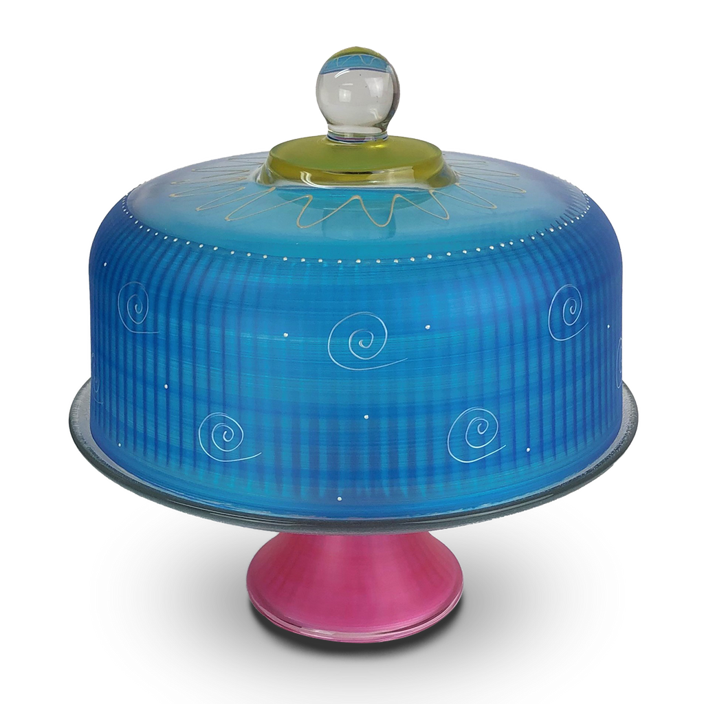 Peruvian Splendor Turquoise Cake Dome - Golden Hill Studio
