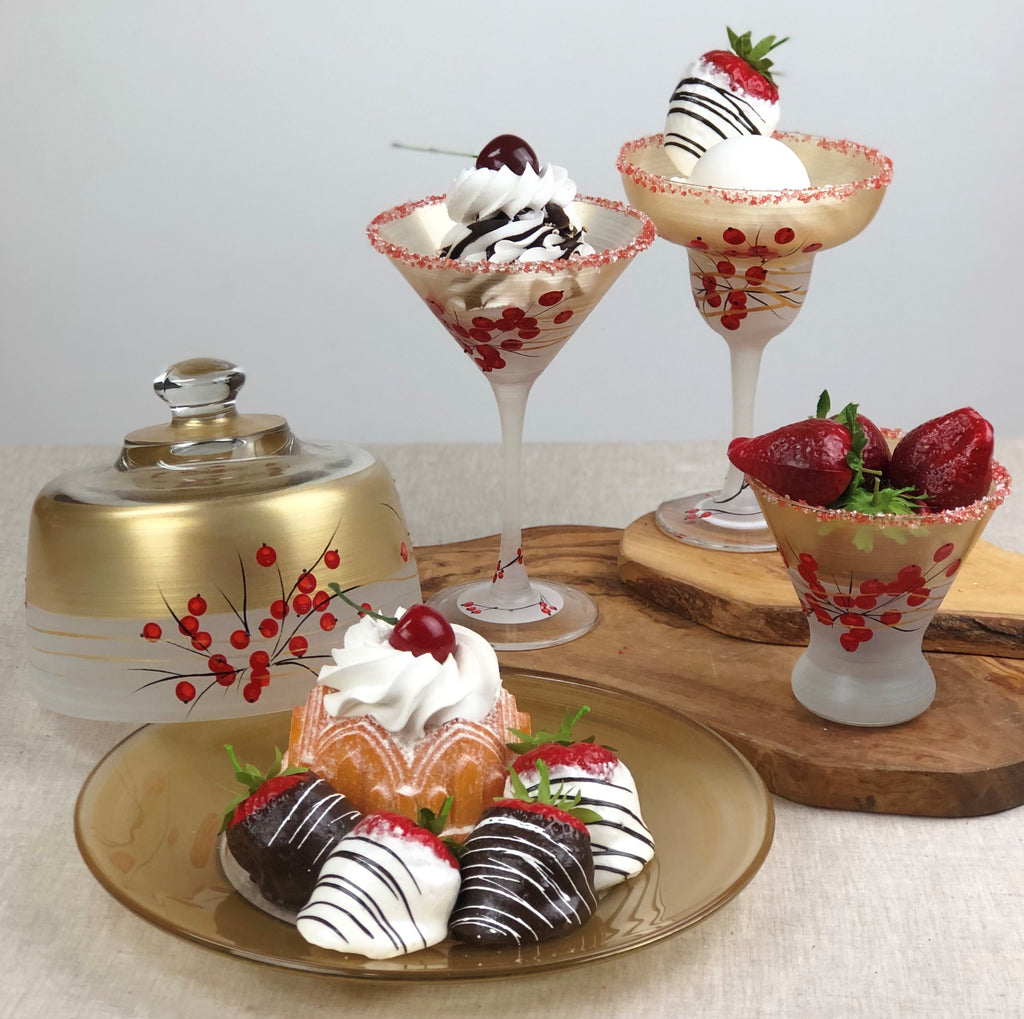 Winter Berries 'n Branches Cheese Dome - Golden Hill Studio