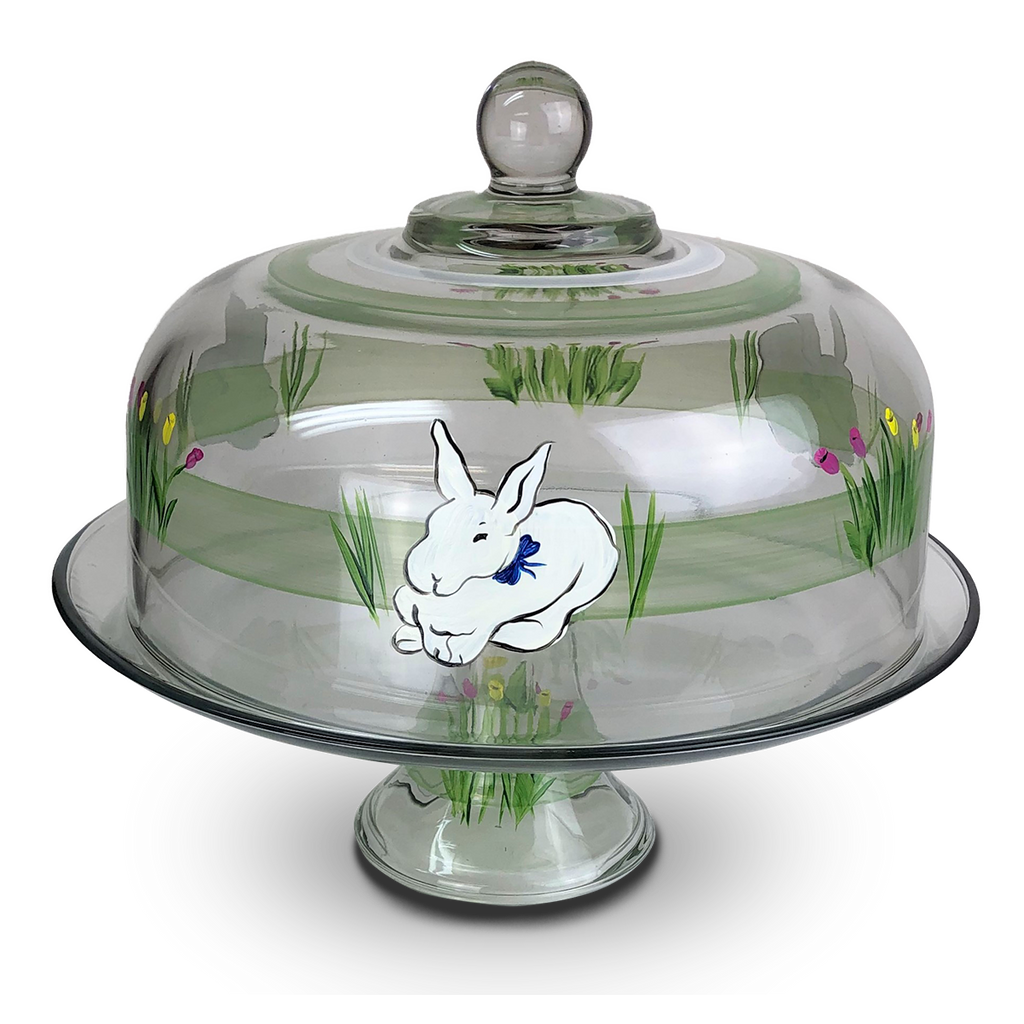 Springtime Bunny and Tulips Cake Dome - Golden Hill Studio