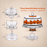 Pumpkin Family Cake Dome and Stand
