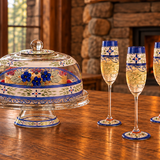 Barcelona Blue Lg Cake Dome and Stand
