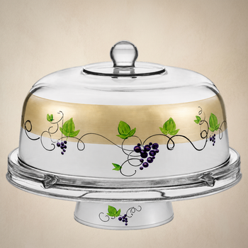 Napa Grapes n' Vines Cake Dome and Stand