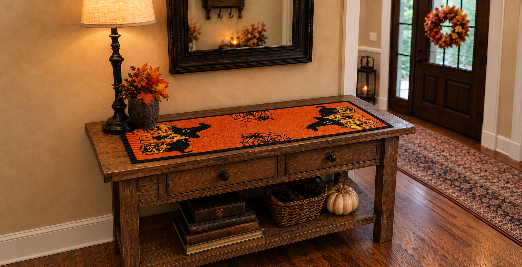 Halloween Beaded Table Runner