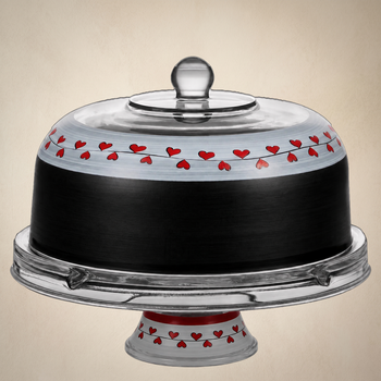 Parisian L'Amour Cake Dome and Stand