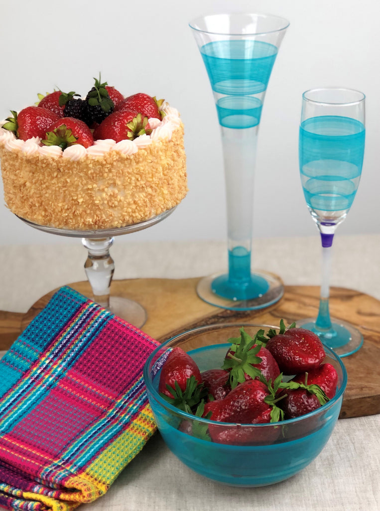 Cape Cod Cottage Stripe Turquoise Champagne   Set of 2