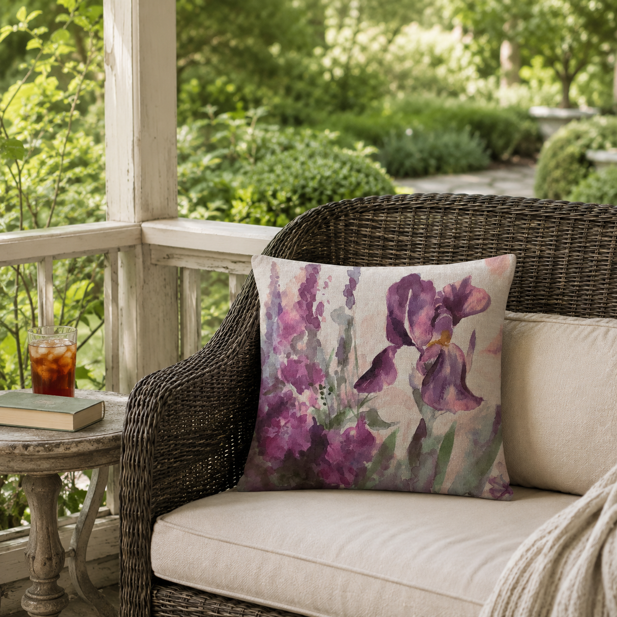 Iris Pillow Throw Pillow 18"x18"