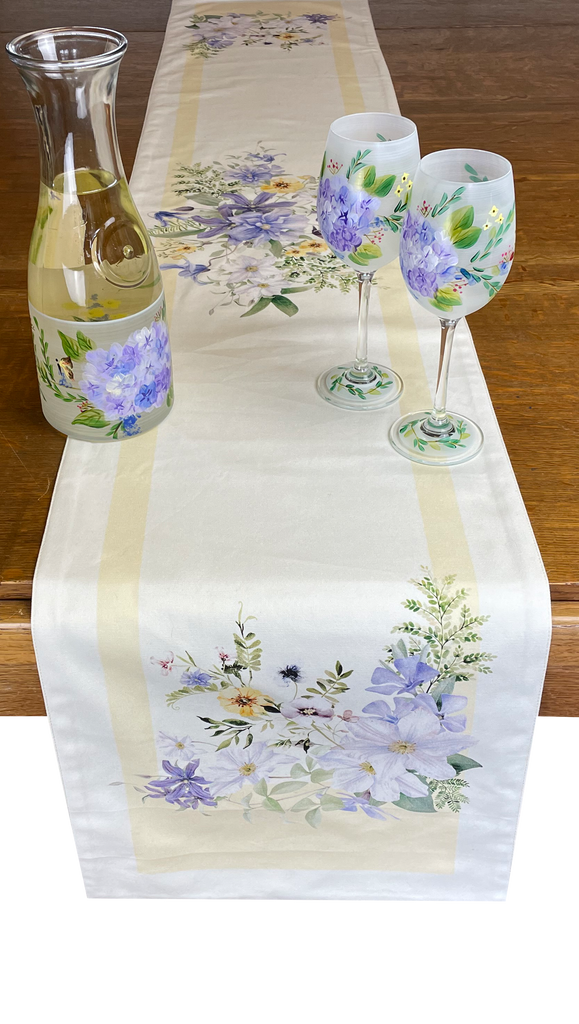 Springtime in Paris Cloth Table Runner  13" x 72"