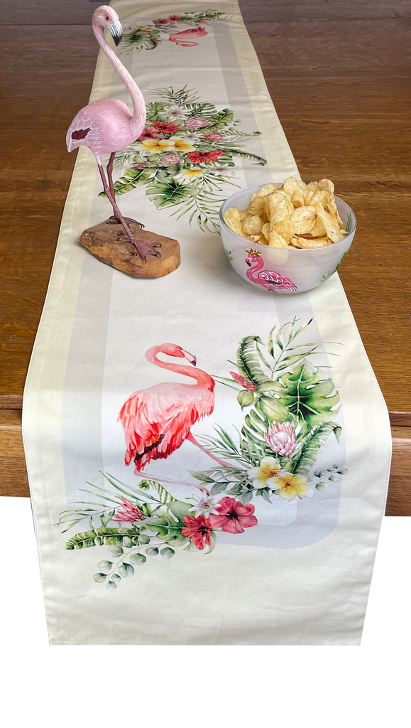 Flamingo Fun Cloth Table Runner  13" x 72"
