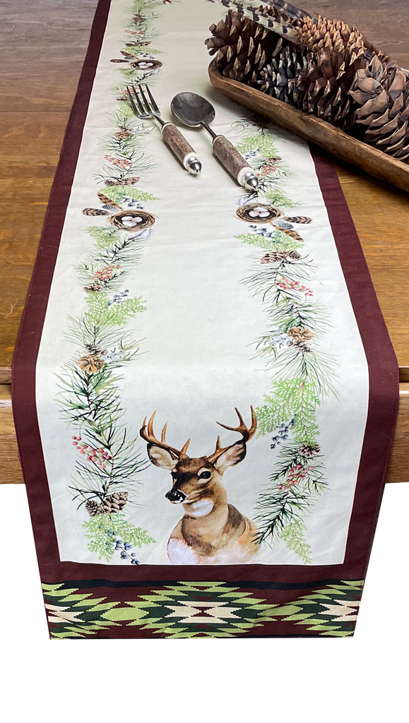 Woodland Lodge Cloth Table Runner  13" x 72"