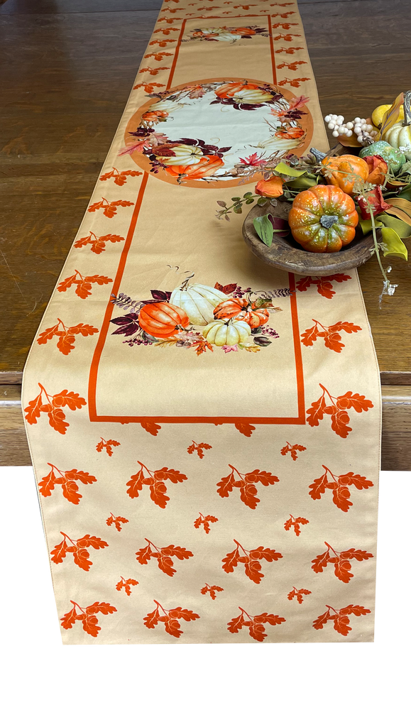 Fall Harvest Cloth Table Runner  13" x 72"