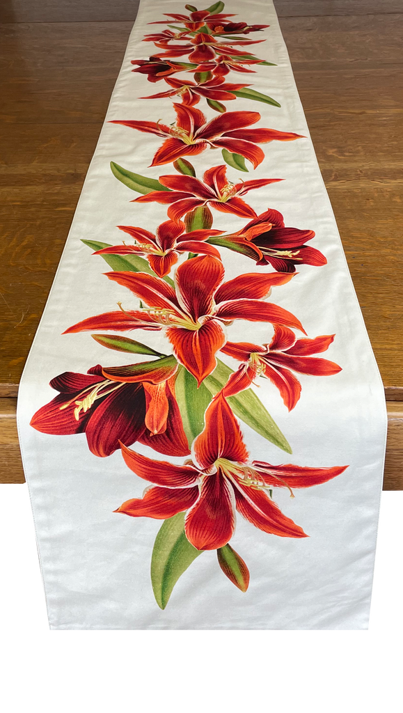 Amaryllis Cloth Table Runner  13" x 72"