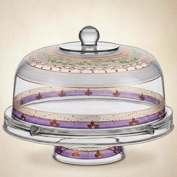 Moroccan Mosaic Garland Lg Cake Dome and Stand