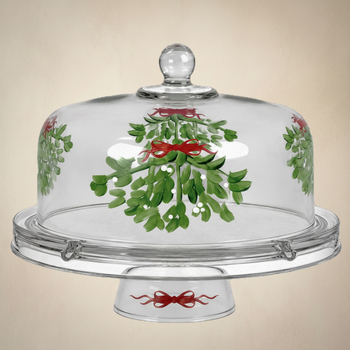 Mistletoe Love Cake Dome and Stand