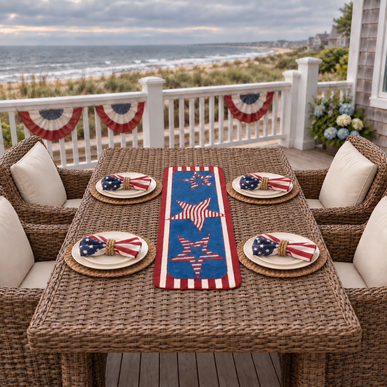 Patriotic Beaded Table Runner