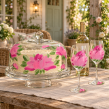 Polynesian Peony Lg Cake Dome and Stand