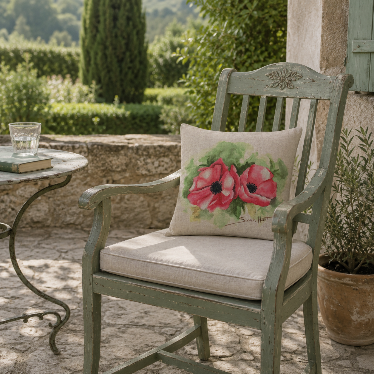 Oriental Pink Poppy Throw Pillow  18"x18"
