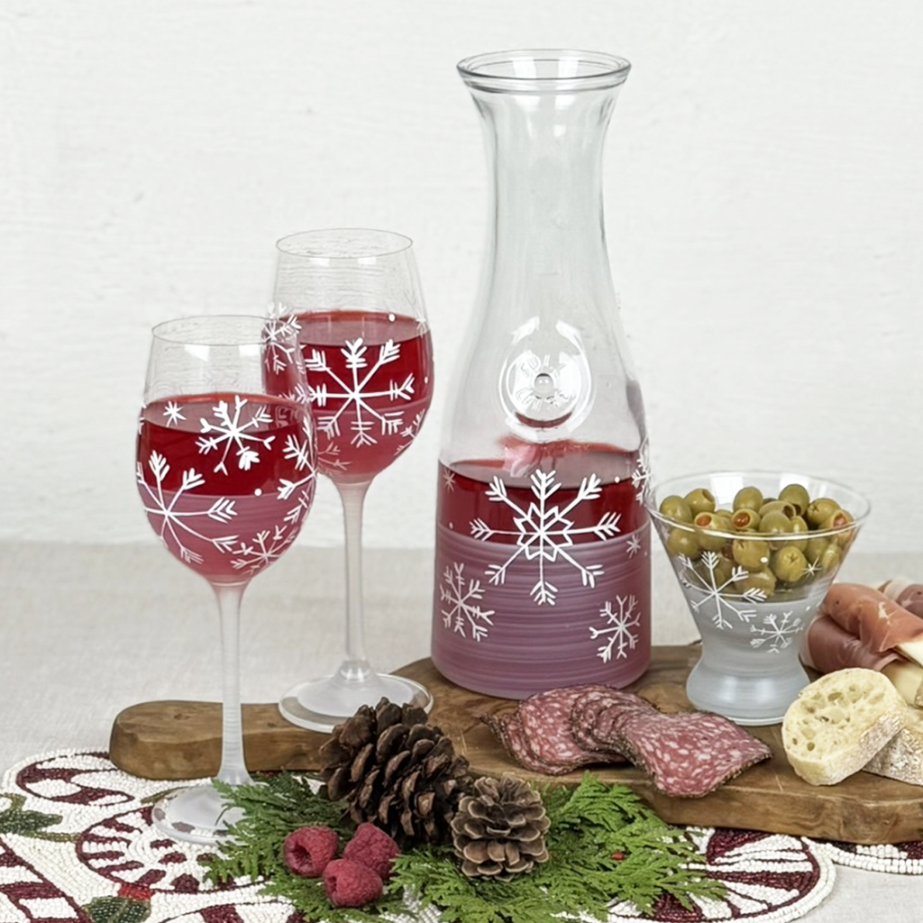 Winter Wonderland Snowflake Wine Set/2