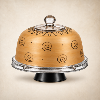 Tuscan Sunset Cake Dome and Stand