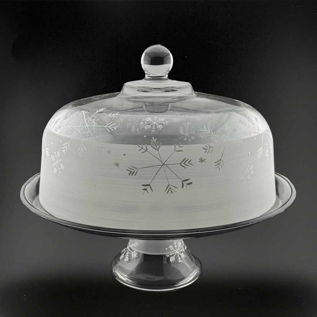 Winter Wonderland Snowflake Cake Dome with Stand