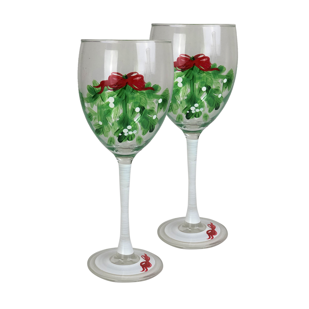 Mistletoe Love Wine S/2