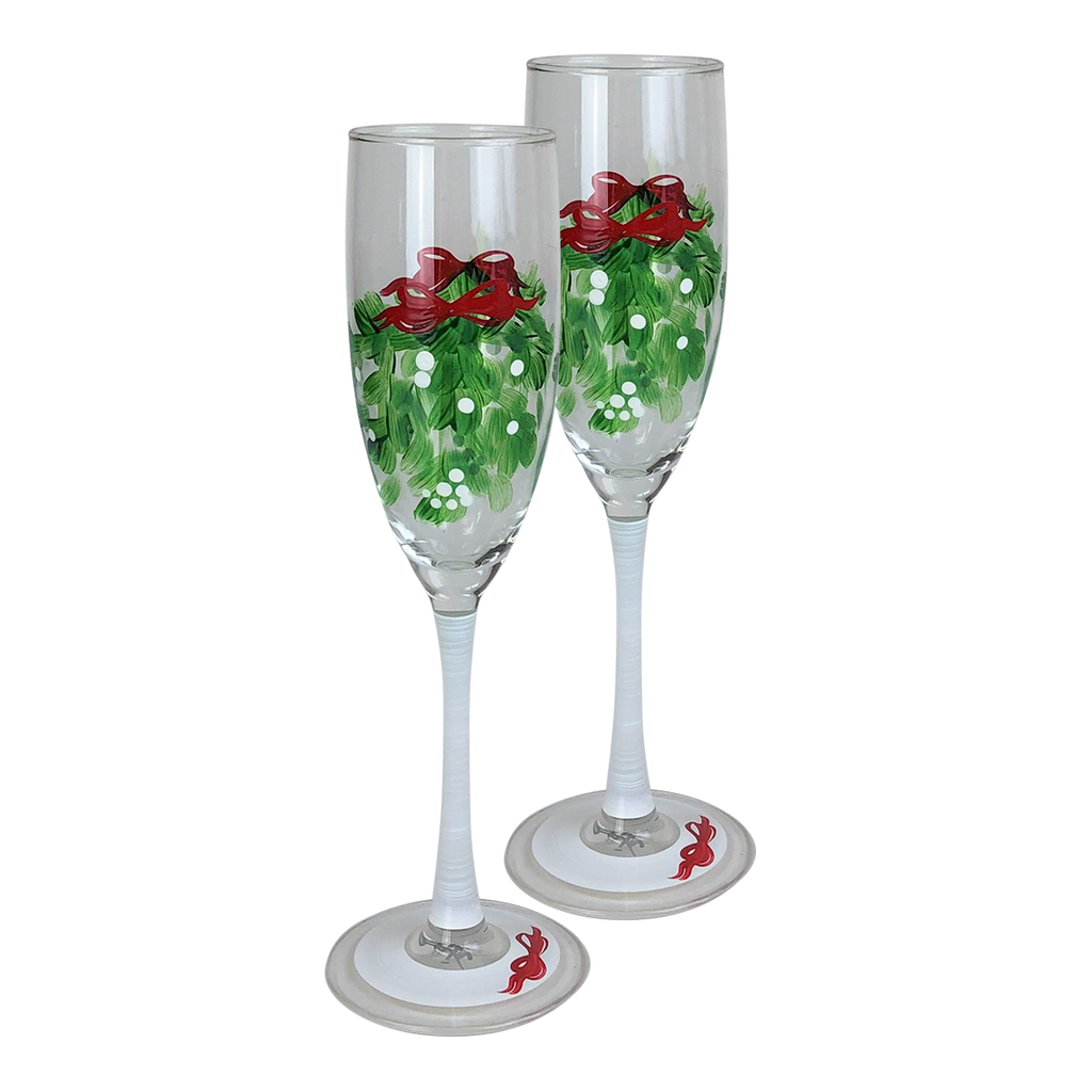 Mistletoe Love Champagne S/2