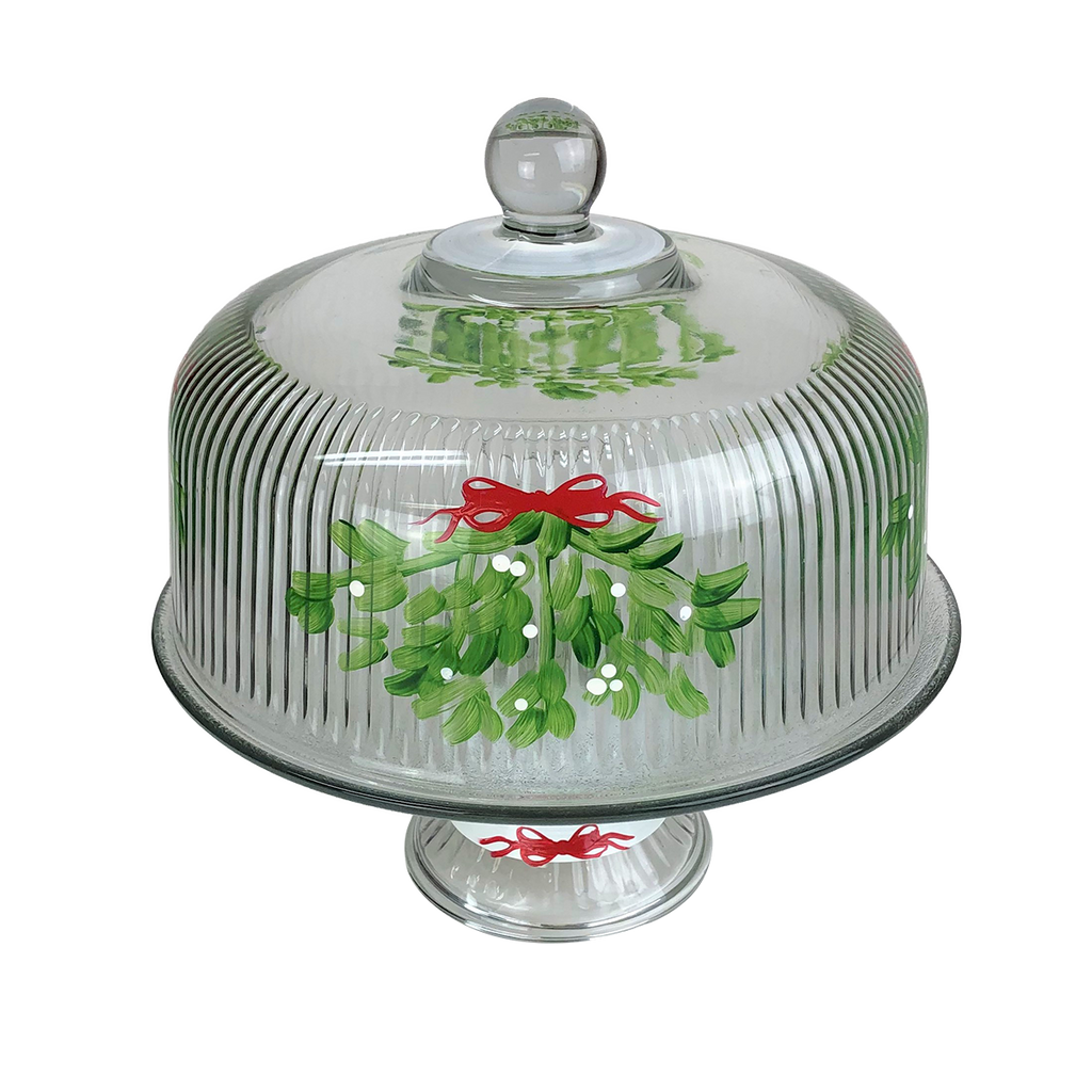 Mistletoe Love Cake Dome and Stand