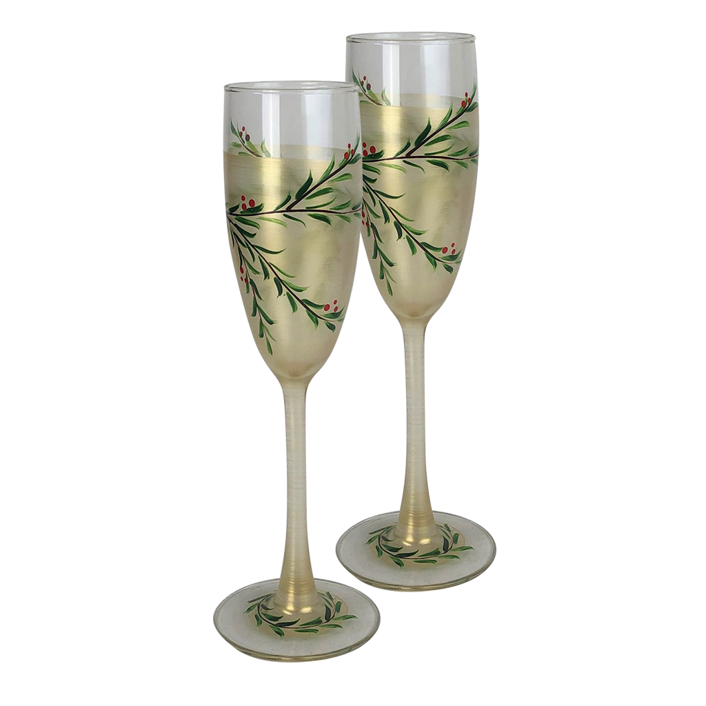 Winter Gold Garland Champagne S/2