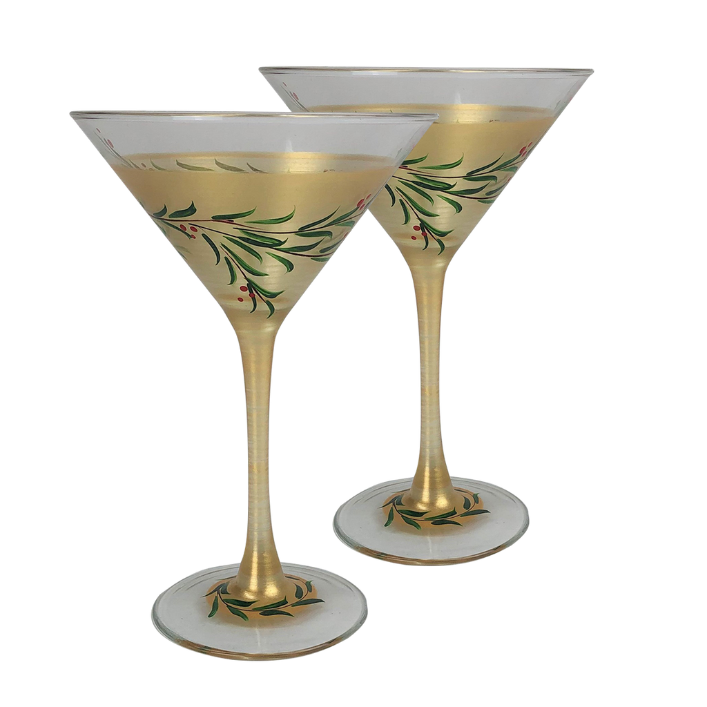Winter Gold Garland Martini S/2
