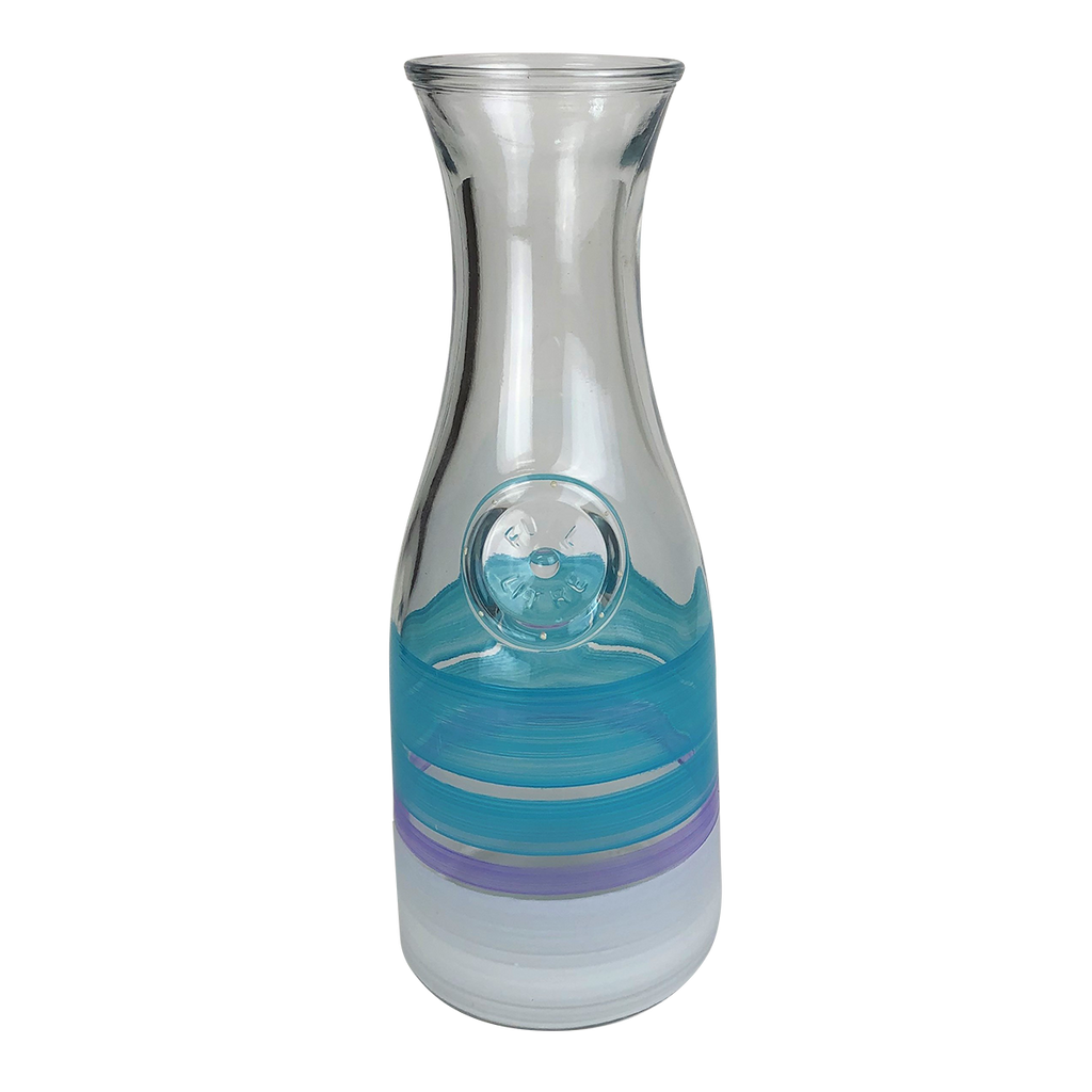 Cape Cod Cottage Stripe Turquoise Carafe