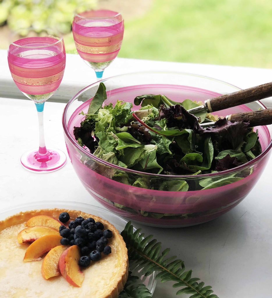 Cape Cod Cottage Stripe Pink 11" Bowl