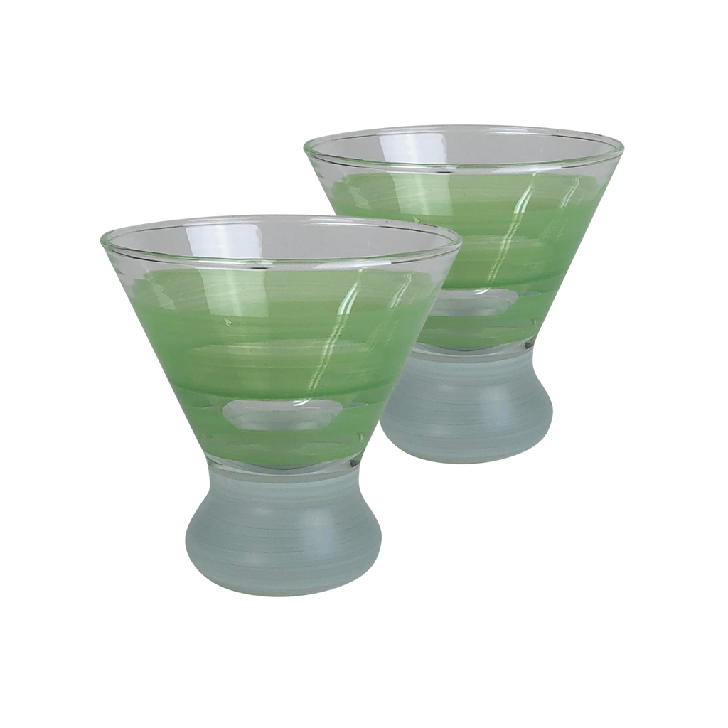 Cape Cod Cottage Stripe Green Cosmopolitan   Set of 2