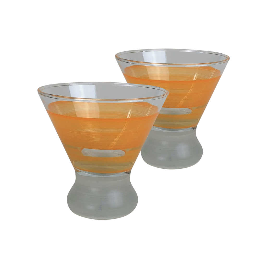 Cape Cod Cottage Stripe Orange Cosmopolitan   Set of 2