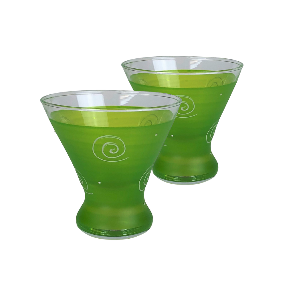 Peruvian Splendor Lt Green Margarita   Set of 2