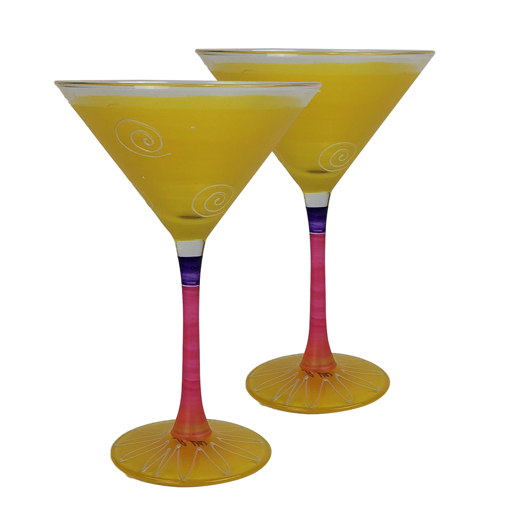 Peruvian Splendor Yellow Martini   Set of 2