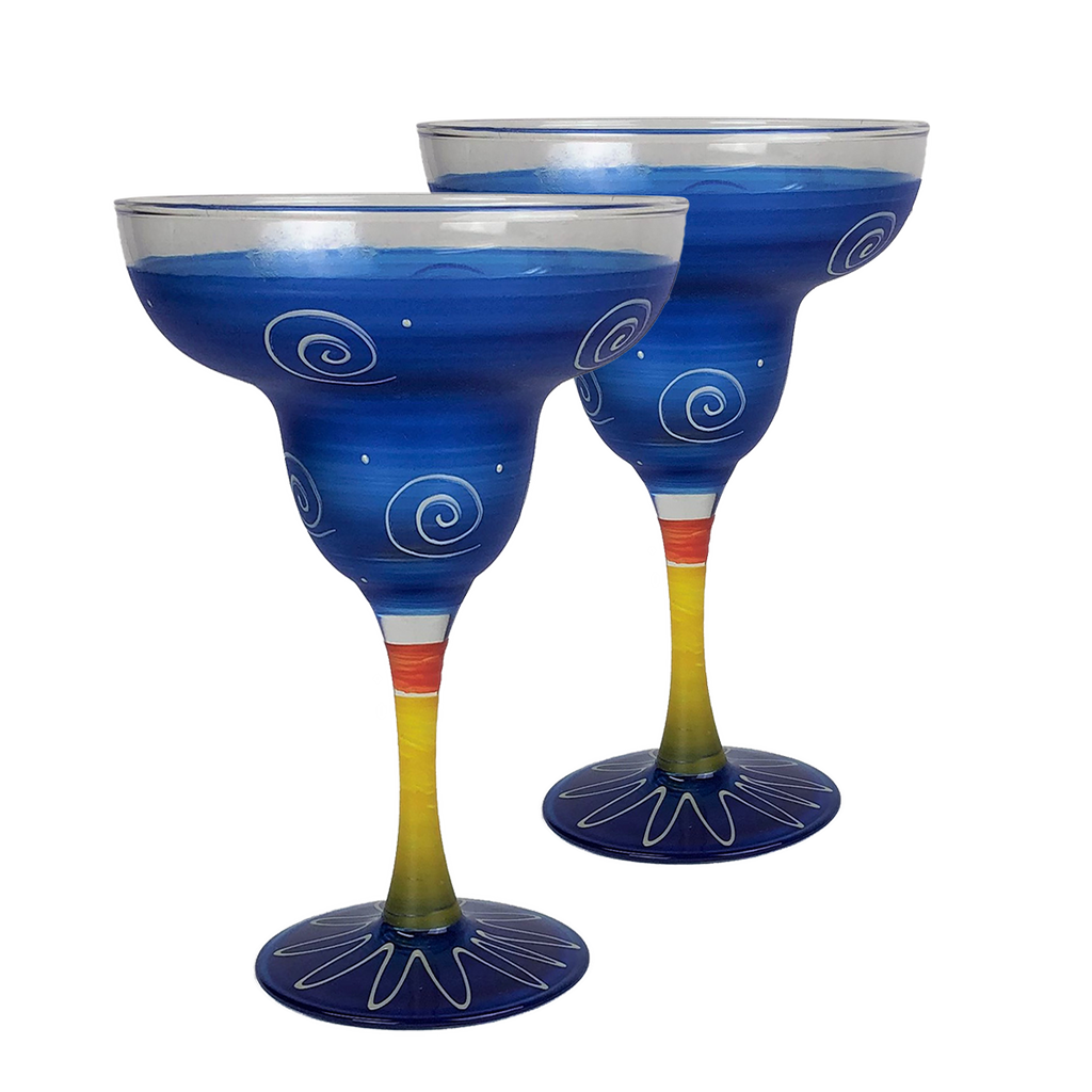 Peruvian Splendor Dk Blue Margarita   Set of 2