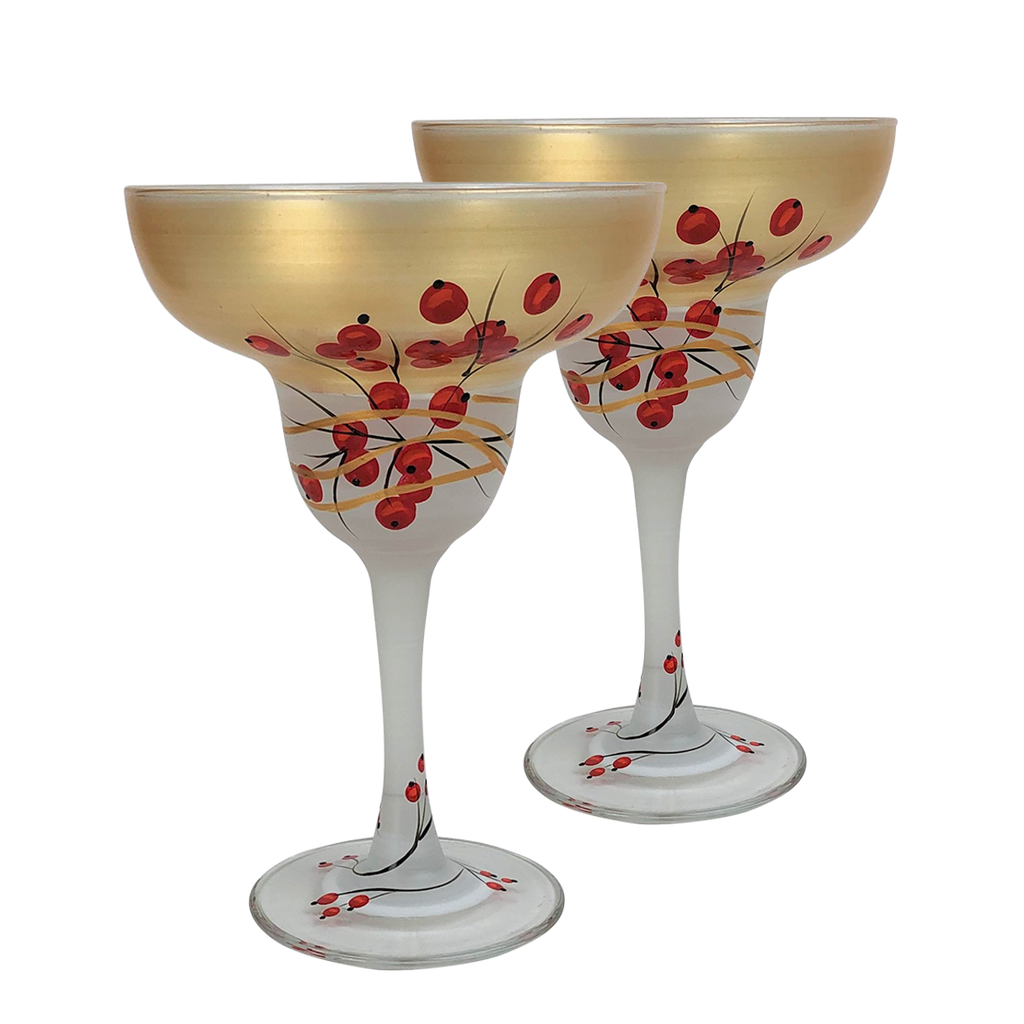 Winter Berries 'n Branches Margarita   S/2