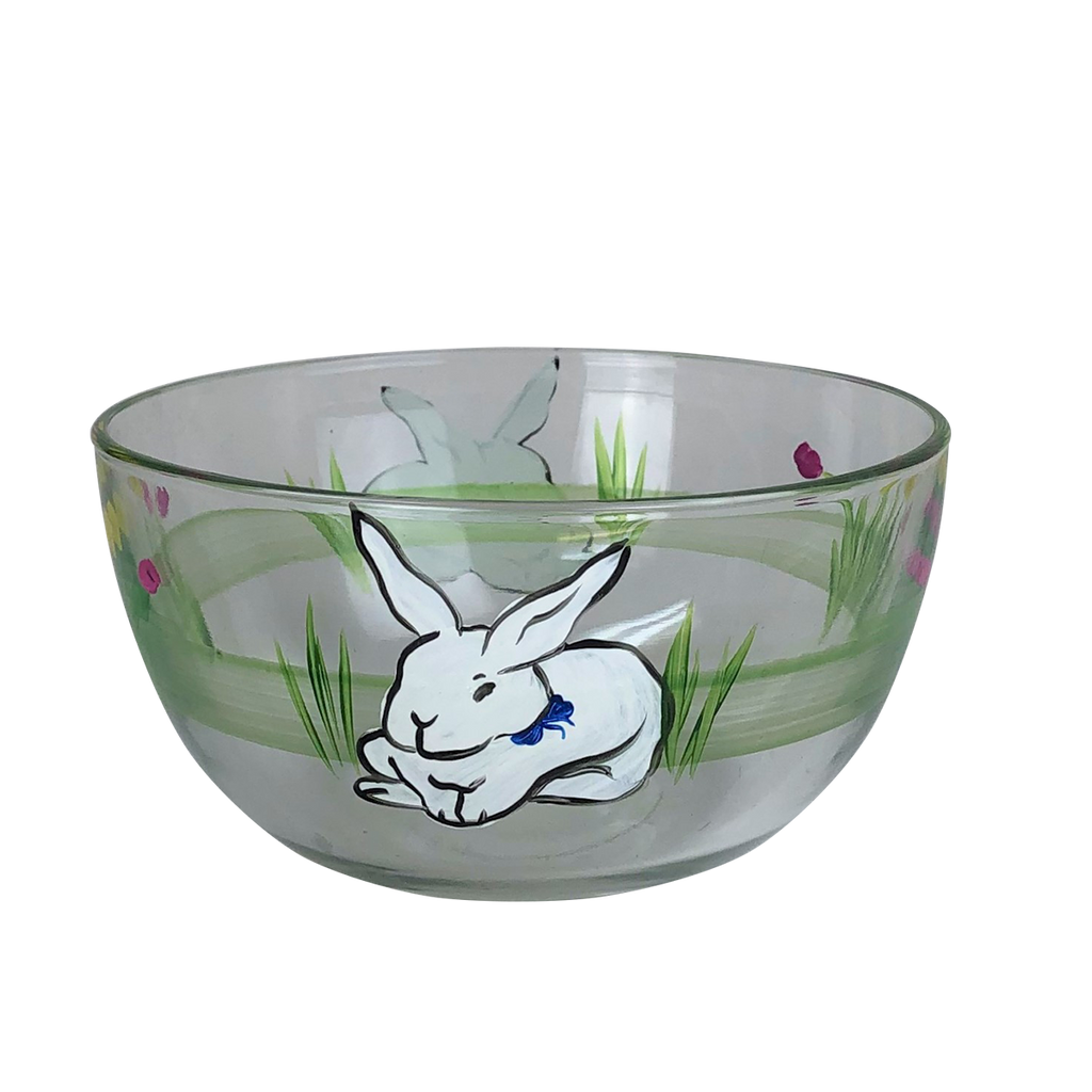 Springtime Bunny and Tulips 6" Bowl