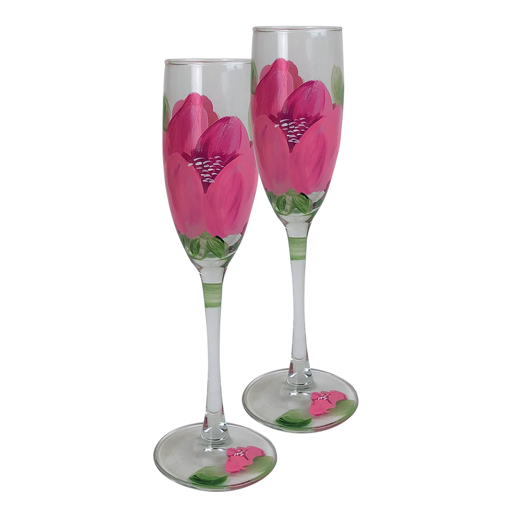 Polynesian Peony Champagne   Set of 2