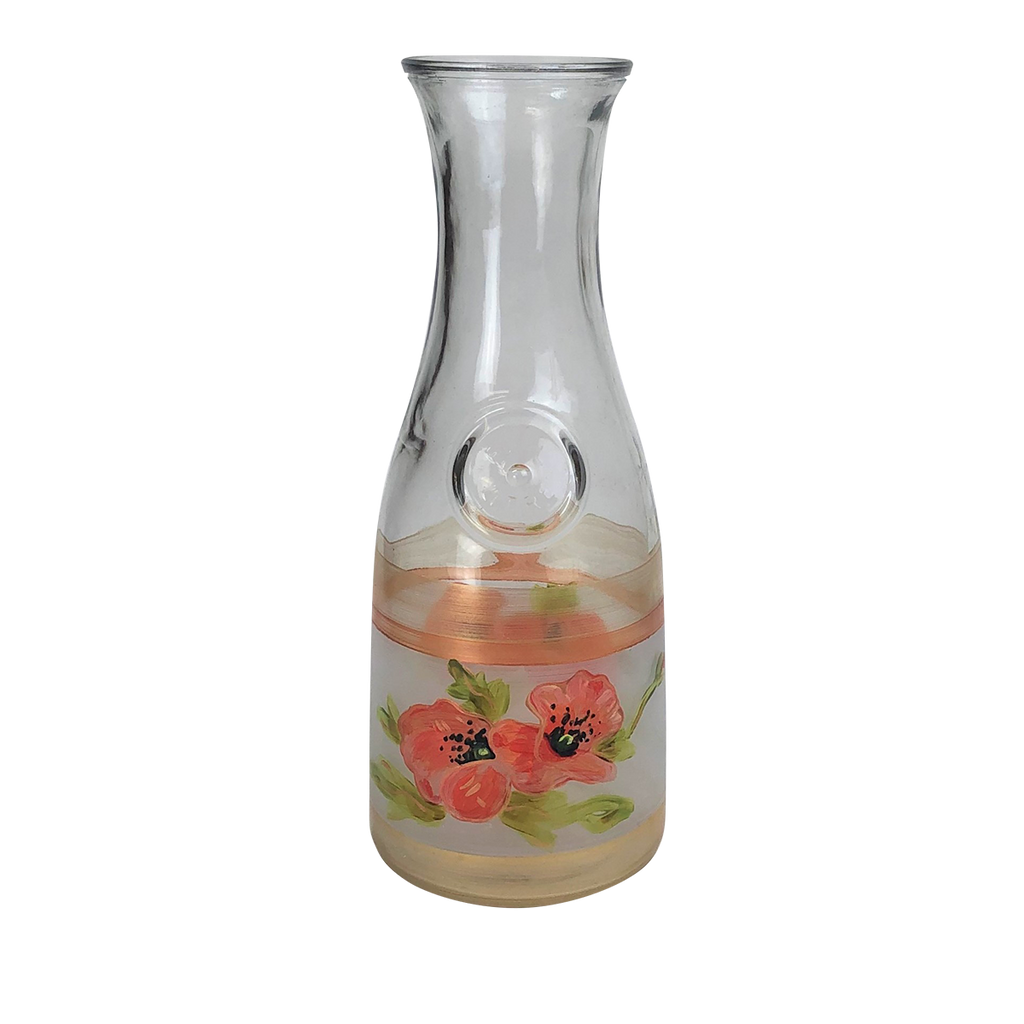 Oriental Poppy Floral Carafe
