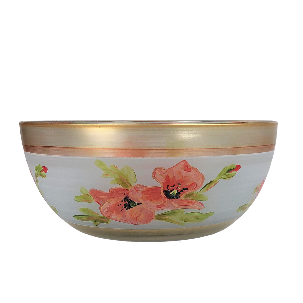 Oriental Poppy Floral 11" Bowl